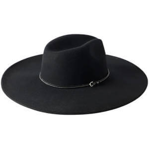 Mint Velvet Black Cowboy Fedora Hat